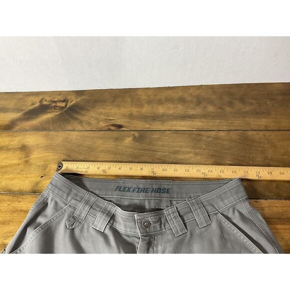 Duluth Trading Co Pants Men's Olive 34x30 Cargo Pocket Flex Fire Hose Workwear - Picture 8 of 10